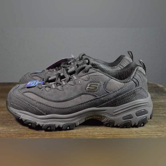 Skechers D'Lites Biggest Fan Shoes Womens Sz 6.5 Brown Sneakers READ - Picture 7 of 14